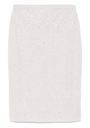 Casablanca crystal-monogram skirt - Grey