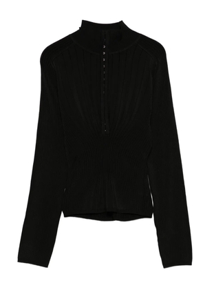 Mugler ribbed mock-neck sweater - Black