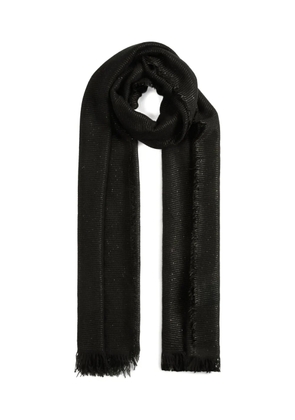 Fabiana Filippi metallic-thread fringed scarf - Black