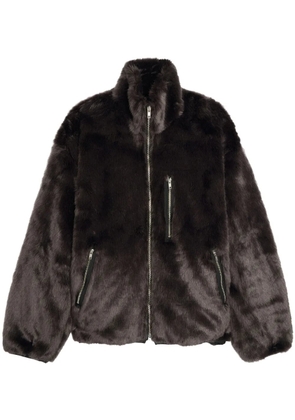 Song For The Mute faux fur track jacket - Brown