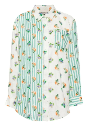 ALEMAIS floral-print striped linen shirt - Neutrals