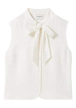 Claudie Pierlot sleeveless bow-neck top - Ecru