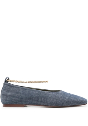MARIA LUCA Augusta denim ballerina shoes - Blue