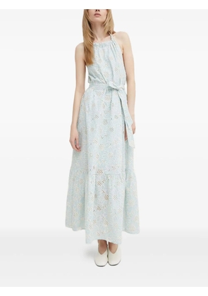 Bruuns Bazaar Woodbine BB Kaia eyelet-embroidered halter-neck maxi dress - Blue
