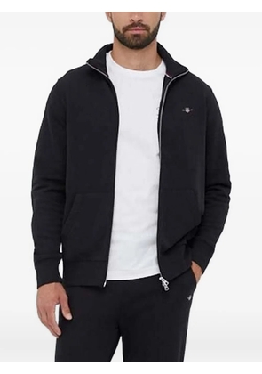Gant Shield logo-embroidered zip-neck sweater - Black