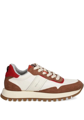 Gant lace-up panelled sneakers - White