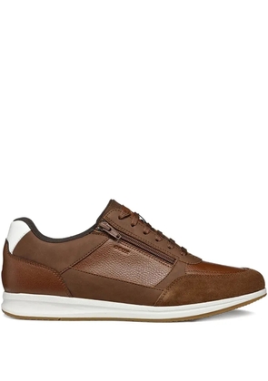 Geox Avery leather zip-detail sneakers - Brown