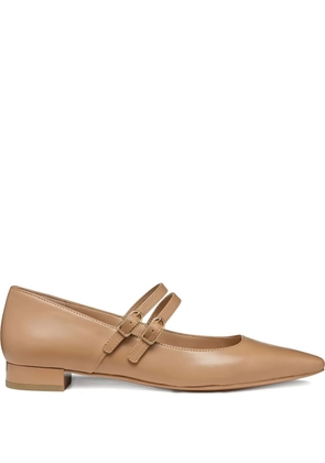 Geox double-buckle pointed-toe flats - Neutrals