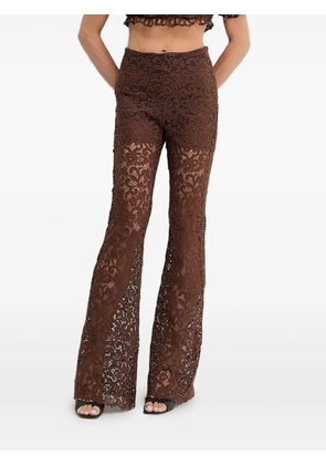 Ermanno Scervino lace-panelled flared trousers - Brown