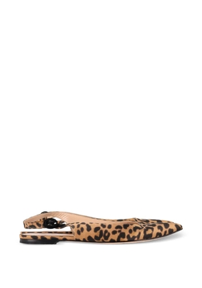 Gianvito Rossi leopard-print slingback flat pumps - Neutrals