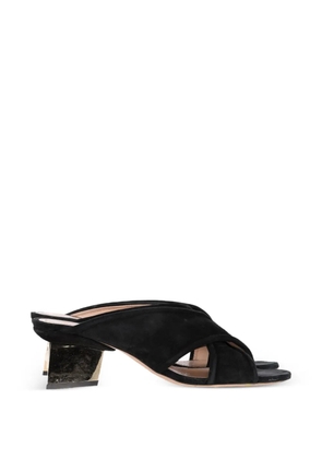 Nicholas Kirkwood cross-strap sculpted mules - Black