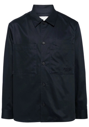 Maison Kitsuné logo-embroidered cotton shirt - Blue