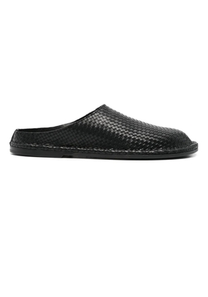 Buttero woven-leather slippers - Black