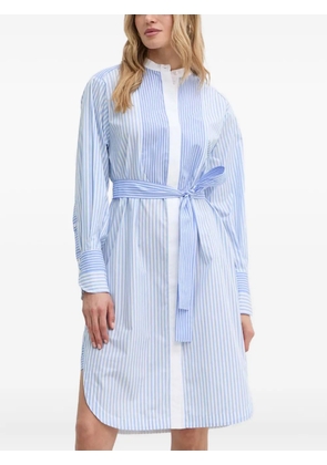 BOSS striped tie-belt shirt dress - Blue