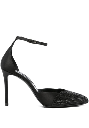 Giorgio Armani 90mm crystal-embellished ankle-strap pumps - Black