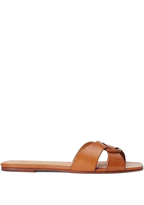 Polo Ralph Lauren leather flip flops - Brown
