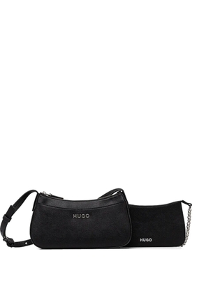 HUGO logo-plaque cross body bag - Black