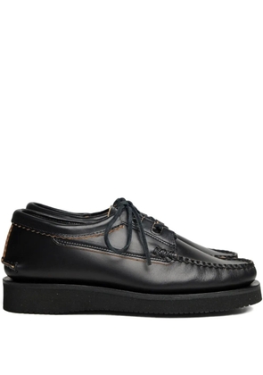 Yuketen leather boat shoes - Black