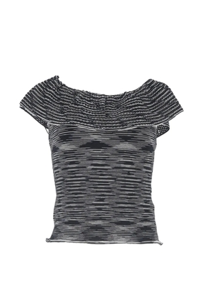 M Missoni Vintage striped ruffle top - Black