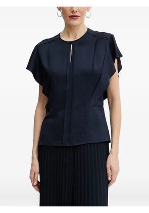 BOSS keyhole ruffle-sleeve top - Blue