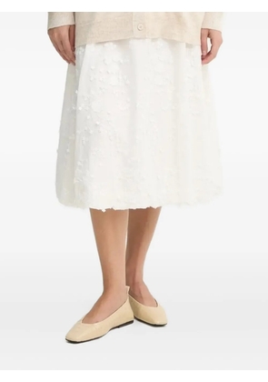 MUNTHE floral-embroidered midi skirt - White