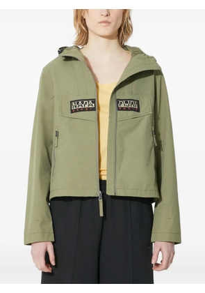 Napapijri hooded logo-patch jacket - Green