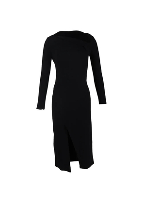 Oscar de la Renta Pre-Owned draped asymmetric midi dress - Black