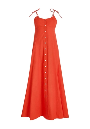 Rosie Assoulin button-front tie-strap maxi dress - Orange
