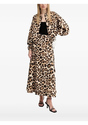 MUNTHE leopard-print ruffled blouse - Neutrals