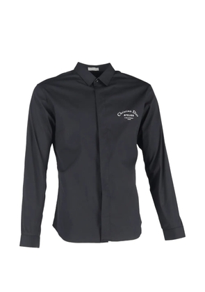 Christian Dior Pre-Owned logo-print buttoned long-sleeve shirt - Black