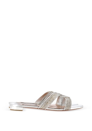 Aquazzura 2024 Gatsby crystal-embellished flat sandals - Silver