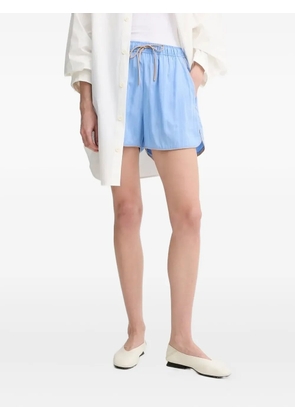 MUNTHE Uppi pinstripe drawstring shorts - Blue