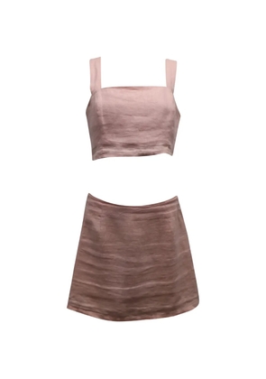 Reformation square-neck skirt and top set - Pink