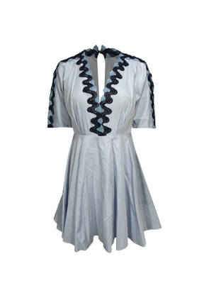 SANDRO embroidered pleated mini dress - Blue