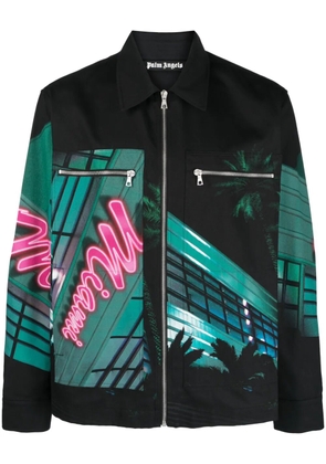 Palm Angels Miami-print cotton jacket - Black