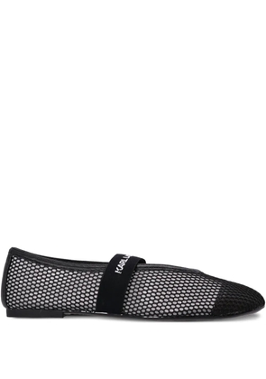 Karl Lagerfeld mesh ballerina shoes - Black