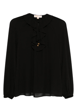 Michael Michael Kors ruffled-neck blouse - Black