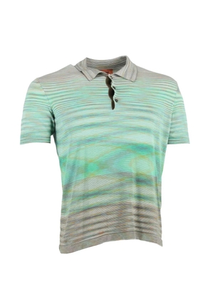 Missoni Pre-Owned striped cotton polo shirt - Green