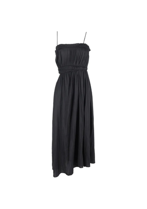 Maje cut-out shirred midi dress - Black