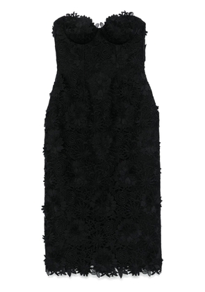 Giuseppe Di Morabito 3D-flowers macramé midi dress - Black