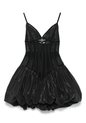 NISSA waist-corset taffeta mini dress - Black