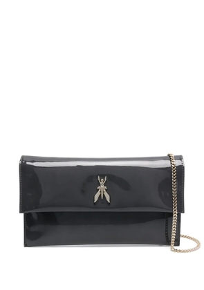 Patrizia Pepe Fly-logo chain clutch bag - Grey