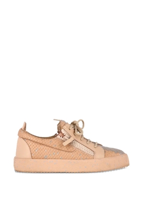 Giuseppe Zanotti Vintage snakeskin-effect zip sneakers - Neutrals