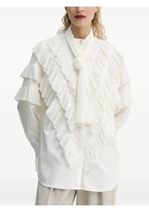 Bruuns Bazaar Tilja pleated ruffle blouse - White