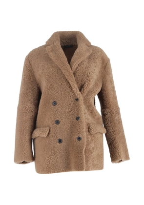 JOSEPH shearling double-breasted coat - Brown