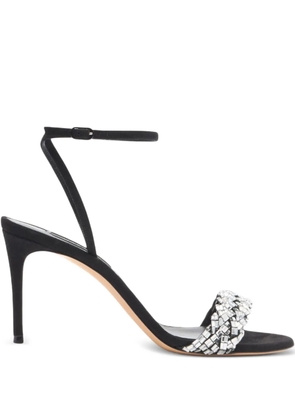 Casadei 80mm Julia embellished-braided sandals - Black