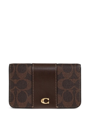 Coach logo-pattern snap-button wallet - Brown