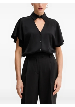 Karl Lagerfeld cut-out short-sleeve shirt - Black