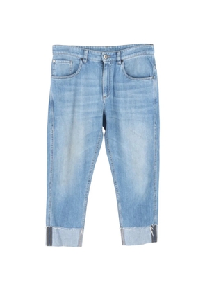Brunello Cucinelli Vintage cropped-style raw-edge jeans - Blue