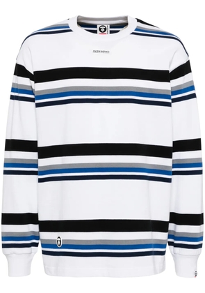 AAPE BY *A BATHING APE® horizontal-stripes long-sleeves T-shirt - White